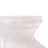 Close-up of a handcrafted white glass lamp shade with a smooth, curved design, ideal for lamps and lighting, parts and accessories, lamp shades, and best sellers collections.