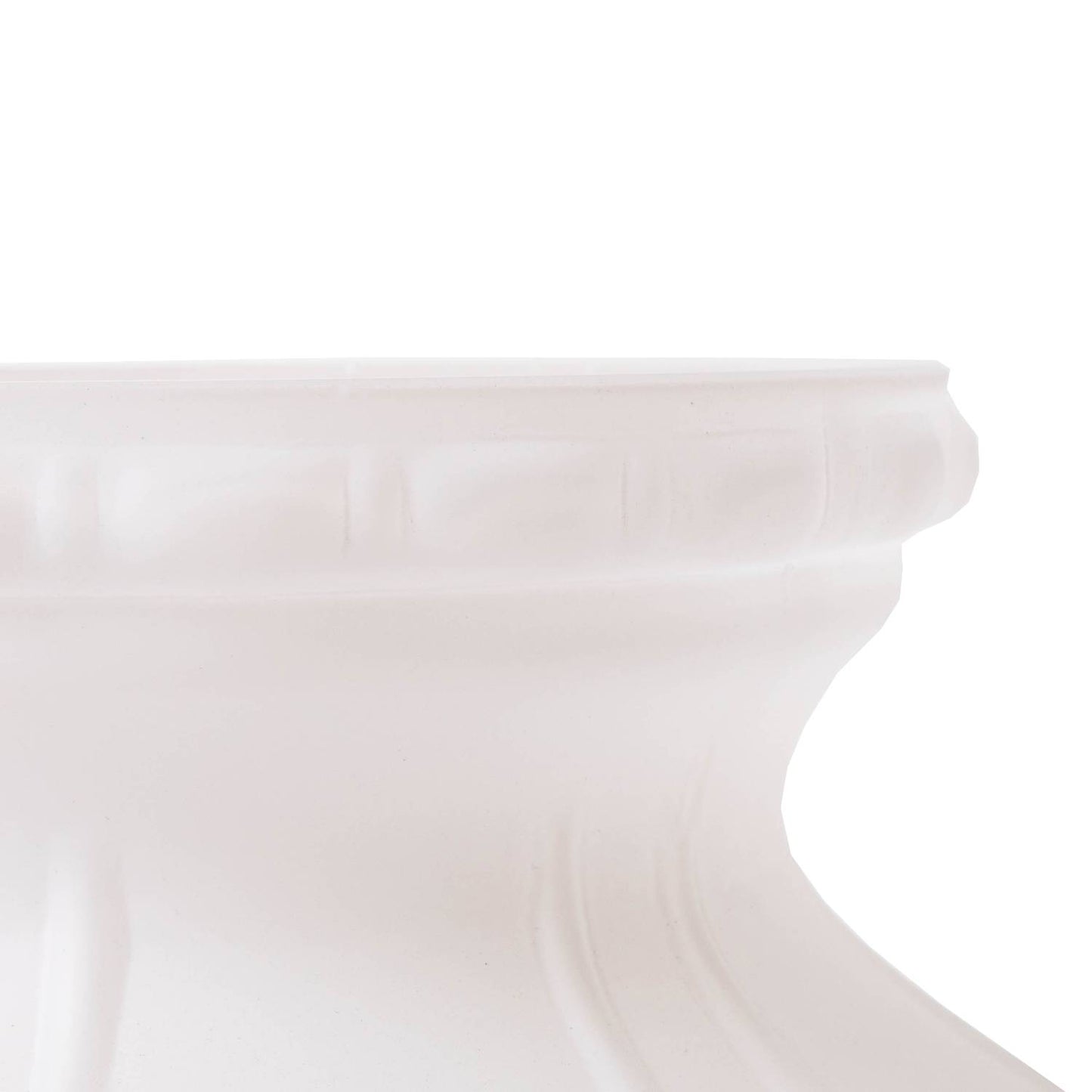 Close-up of a handcrafted white glass lamp shade with a smooth, curved design, ideal for lamps and lighting, parts and accessories, lamp shades, and best sellers collections.