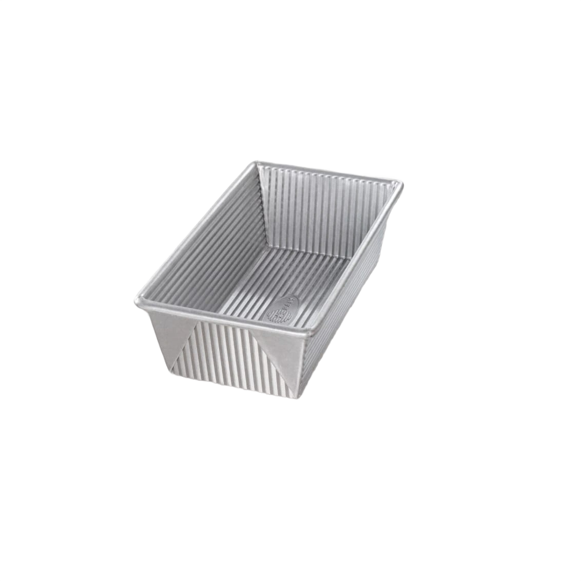 Corrugated nonstick aluminized steel bread loaf pan with unique air-circulating design, handcrafted in the USA and featured in Kitchen & Food, Cookware, and Baking Supplies collections.