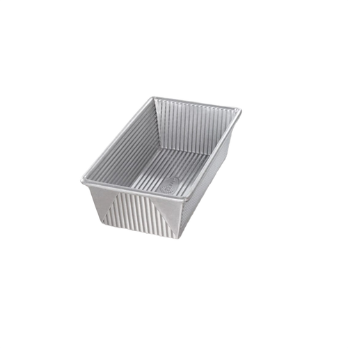 Corrugated nonstick aluminized steel bread loaf pan with unique air-circulating design, handcrafted in the USA and featured in Kitchen & Food, Cookware, and Baking Supplies collections.