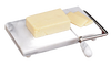 Marble cheese slicer with smooth grey marble base and metal wire cutter, ideal for even slicing and serving medium to hard cheeses in kitchen and food prep settings.