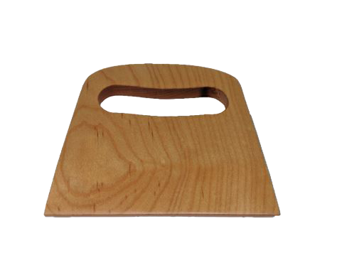 Handcrafted solid American Hard Maple dough cutter with smooth edges and an ergonomic handle, ideal for Kitchen & Food, Bread Making Supplies, and USA Made collections.