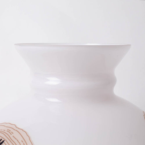 Handcrafted white glass student lamp shade featuring a classic silhouette with subtle wood grain accents, part of Lamps & Lighting, Parts and Accessories, Lamp Shades, Best Sellers, and Promo Eligible collections.