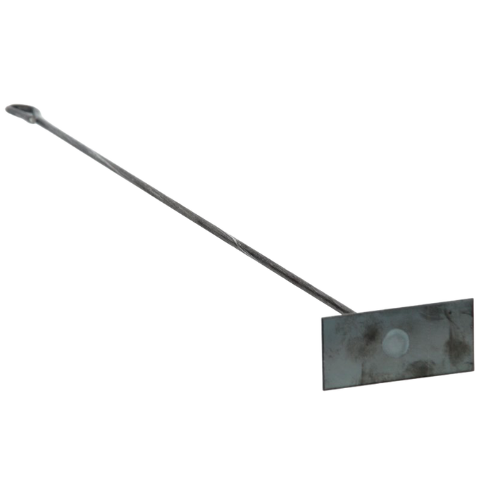 Long-handled metal scraper with a flat, rectangular blade designed for cleaning wood stoves, part of Stoves, Hearth Accessories, and Best Sellers collections, handcrafted quality.