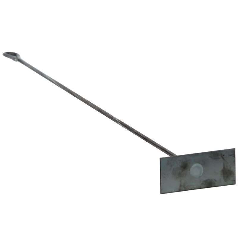 Long-handled metal scraper with a flat, rectangular blade designed for cleaning wood stoves, part of Stoves, Hearth Accessories, and Best Sellers collections, handcrafted quality.