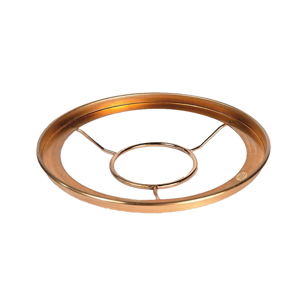 Copper-colored shade ring holder with a smooth round frame and inner support ring, designed for use with glass lamp shades, featured in Lamps & Lighting, Shade Rings and Holders, Parts and Accessories, Best Sellers, and Promo Eligible collections.