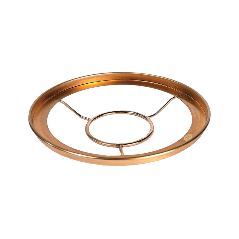 Copper-colored shade ring holder with a smooth round frame and inner support ring, designed for use with glass lamp shades, featured in Lamps & Lighting, Shade Rings and Holders, Parts and Accessories, Best Sellers, and Promo Eligible collections.