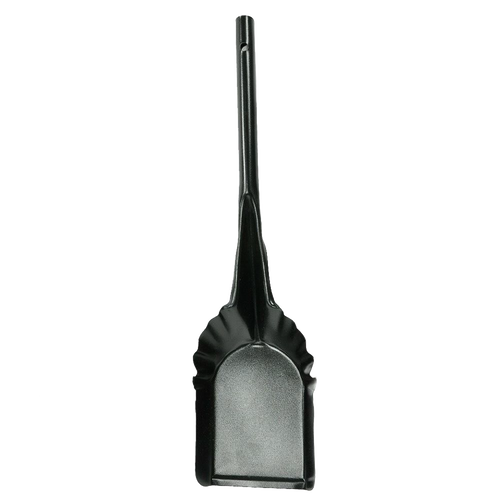 Handcrafted steel ash shovel with a wide scoop and ergonomic handle, made in USA, designed for easy ash removal from fireplaces and wood stoves, featured in Hearth Accessories and Stoves collections.