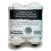 Pack of four Berkey PF-2 fluoride and arsenic reduction elements designed for use with water filters, made in the USA, ideal for emergency supplies and water treatment appliances.