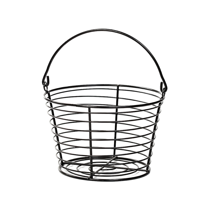 Wired small egg basket with a sturdy handle, designed for easy collecting, cooling, and washing of eggs, suitable for Farm, Garden & Tool, Animal Care, and Chicken Accessories collections.