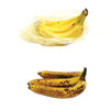 Two sets of bananas shown to illustrate freshness—one inside a clear reusable fresh produce bag and the other set with visible brown spots—highlighting extended produce life for Kitchen & Food and Storage collections.