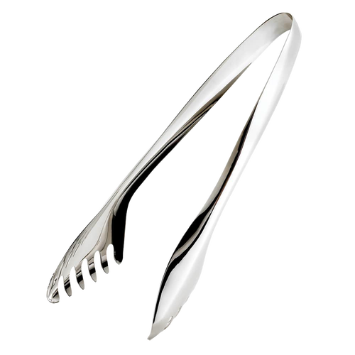 Heavy gauge stainless steel salad tongs with claw edges and mirror finish, designed for easy serving in Kitchen & Food, Storage and Serving, Best Sellers, and Promo Eligible collections.