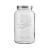 Handcrafted large decorative storage jar with clear glass body and stainless steel airtight lid, ideal for organizing pantry or home in Kitchen & Food and Home & Decor collections.