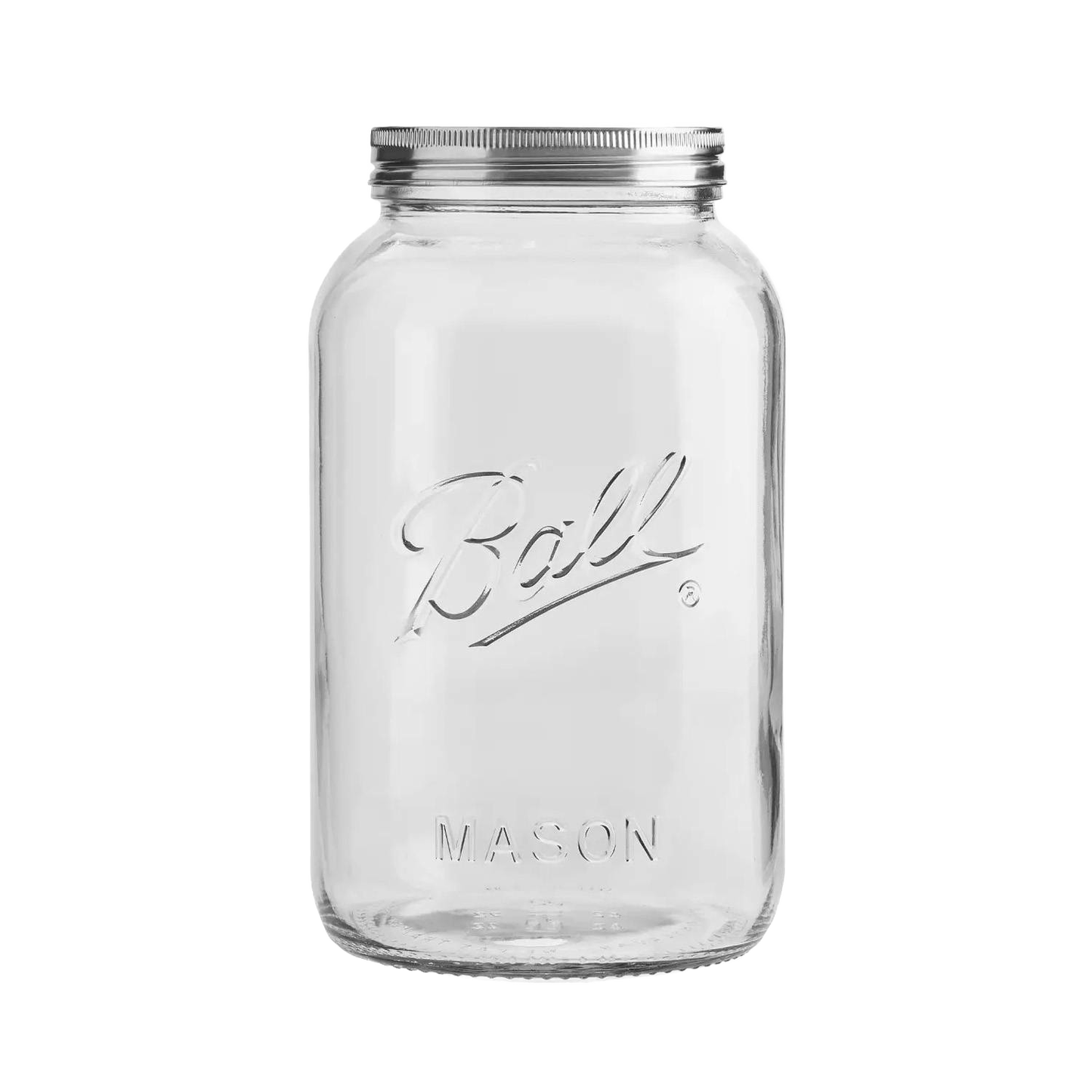 Handcrafted large decorative storage jar with clear glass body and stainless steel airtight lid, ideal for organizing pantry or home in Kitchen & Food and Home & Decor collections.