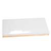 Rectangular telescoping metal hive cover with a white top and natural wood sides, handcrafted by an Amish family, ideal for beekeeping and farm tool collections.