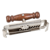 Jar opener tool with chromed steel jaws and turned wooden handle designed to grip and twist tight jar lids, ideal for those with limited hand mobility in Kitchen Gadgets and Cooking Helpers collections.