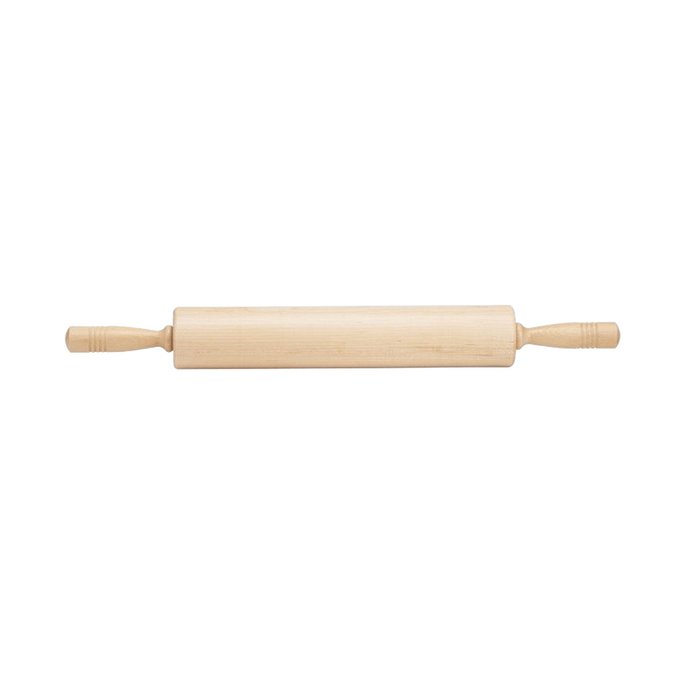 Handcrafted 12-inch traditional maple rolling pin with extra-long comfortable handles, made in USA, ideal for Kitchen & Food, Cookware, Baking Supplies, and Best Sellers collections.