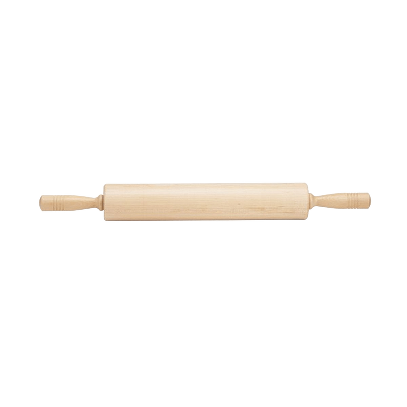 Handcrafted 12-inch traditional maple rolling pin with extra-long comfortable handles, made in USA, ideal for Kitchen & Food, Cookware, Baking Supplies, and Best Sellers collections.