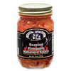 Glass jar of roasted pineapple habanero sauce with gold lid and black label featuring a traditional style logo, part of Kitchen & Food, Pantry, and USA Made collections.