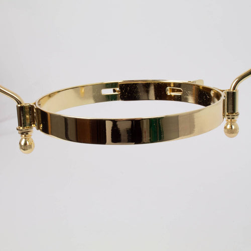 Shiny brass replacement hanging lamp frame designed for 12" shades, suitable for lamps and lighting repair, featured in parts, accessories, and best sellers collections.