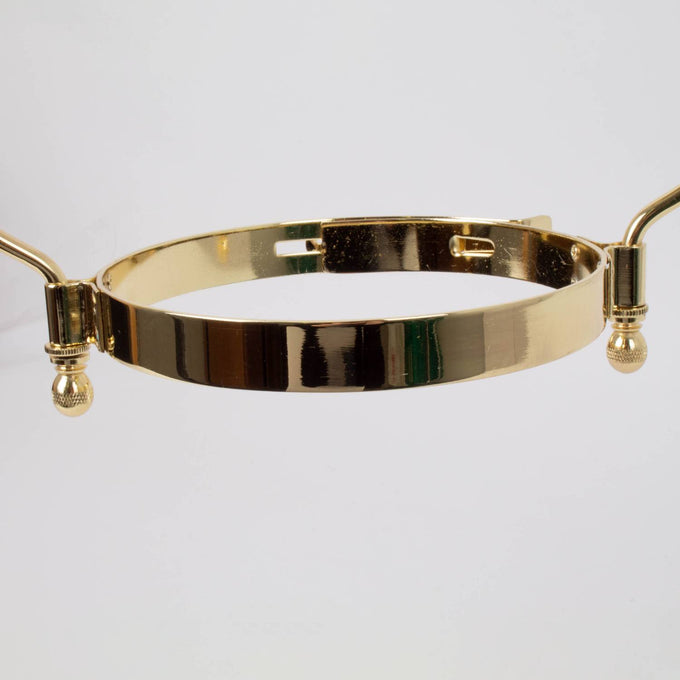 Shiny brass replacement hanging lamp frame designed for 12" shades, suitable for lamps and lighting repair, featured in parts, accessories, and best sellers collections.