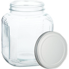 Clear square 1-gallon replacement jar with screw-on lid, handcrafted in the USA, designed for butter making and kitchen use in specialty equipment and best sellers collections.
