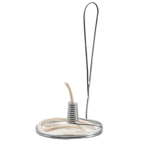 Handcrafted steel olive oil lamp element with braided cotton wick, designed for pint-sized jars, part of USA Made Lamps & Lighting, Olive Oil Lamps, and Wicks and Mantles collections.