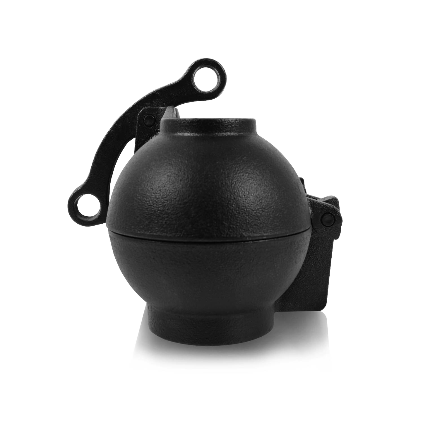 Handcrafted cast iron potato cooker with hinged clasp, designed for even heat distribution over open fires, perfect for Farm, Garden & Tool, Camping, Best Sellers, and Promo Eligible collections.