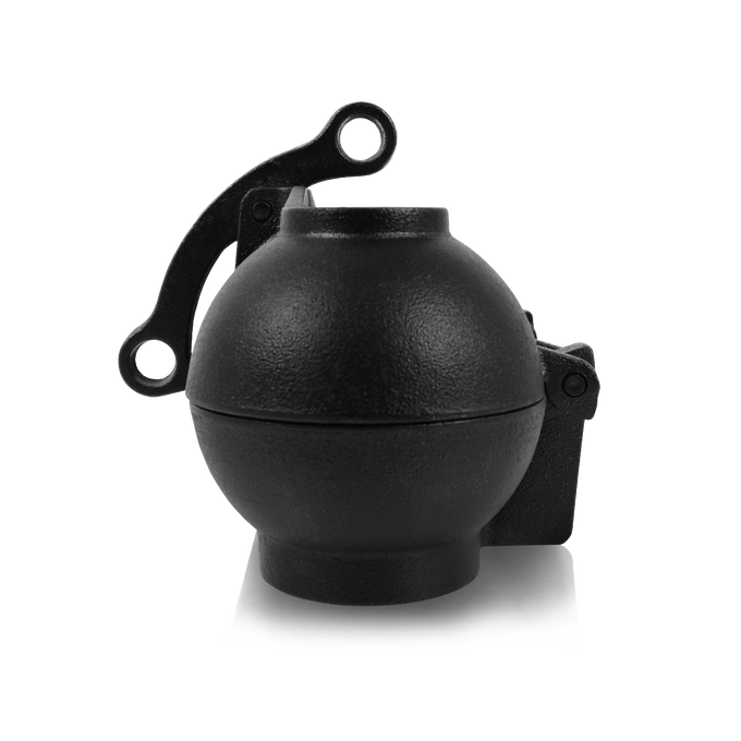 Handcrafted cast iron potato cooker with hinged clasp, designed for even heat distribution over open fires, perfect for Farm, Garden & Tool, Camping, Best Sellers, and Promo Eligible collections.
