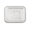 Rectangular stainless steel snack container with embossed branding on lid, designed for durable, reusable food storage in Kitchen & Food, Storage and Serving, and Best Sellers collections.