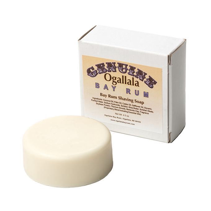 Handcrafted creamy shaving soap bar and box made in USA with bay rum scent, featured in Health & Wellness, Grooming and Personal Hygiene, Soaps and Soapmaking, and Best Sellers collections.