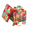 Colorful old-fashioned candy pieces in assorted shapes and vibrant red, green, and yellow hues spilling from a charming 16 oz metal tin, handcrafted and made in USA, perfect for Kitchen & Food, Snacks and Sweets, Candy, USA Made, and Best Sellers collections.