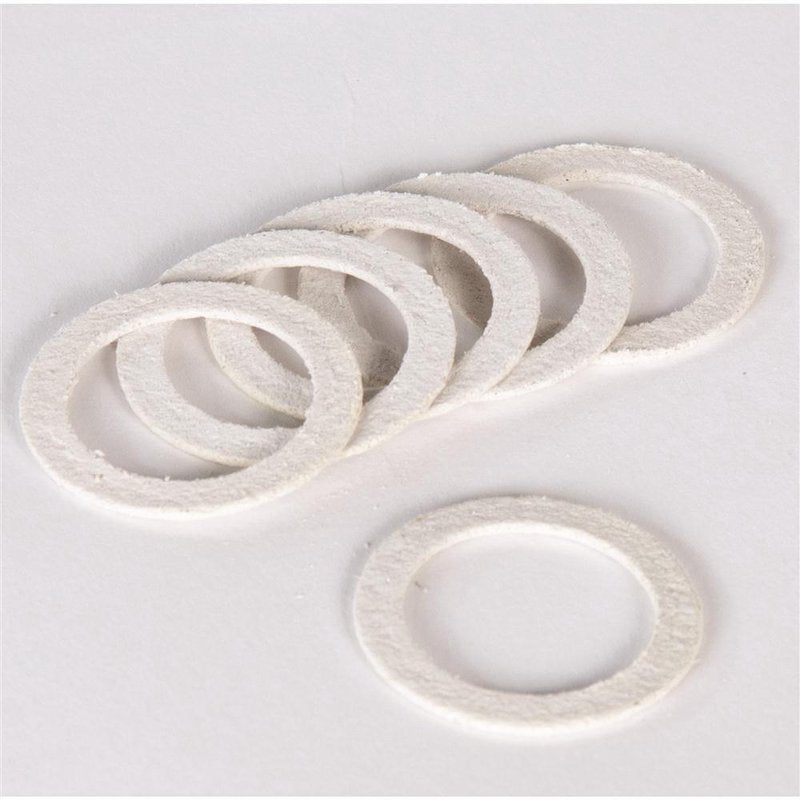 Set of six off-white fiber seals designed for burner nose fittings of traditional gas lights, featured in Lamps & Lighting, Gas Lights, Best Sellers, and Promo Eligible collections.