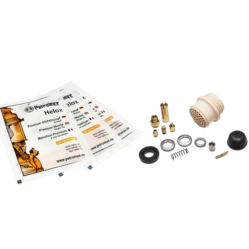 Set of replacement parts and mantles for lamp maintenance, including ceramic burner head and brass fittings, designed for reliable upkeep in Lamps & Lighting, Parts and Accessories, Other Parts, Best Sellers, and Promo Eligible collections.