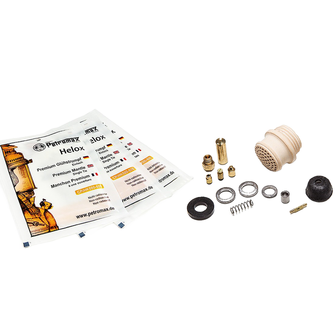 Set of replacement parts and mantles for lamp maintenance, including ceramic burner head and brass fittings, designed for reliable upkeep in Lamps & Lighting, Parts and Accessories, Other Parts, Best Sellers, and Promo Eligible collections.