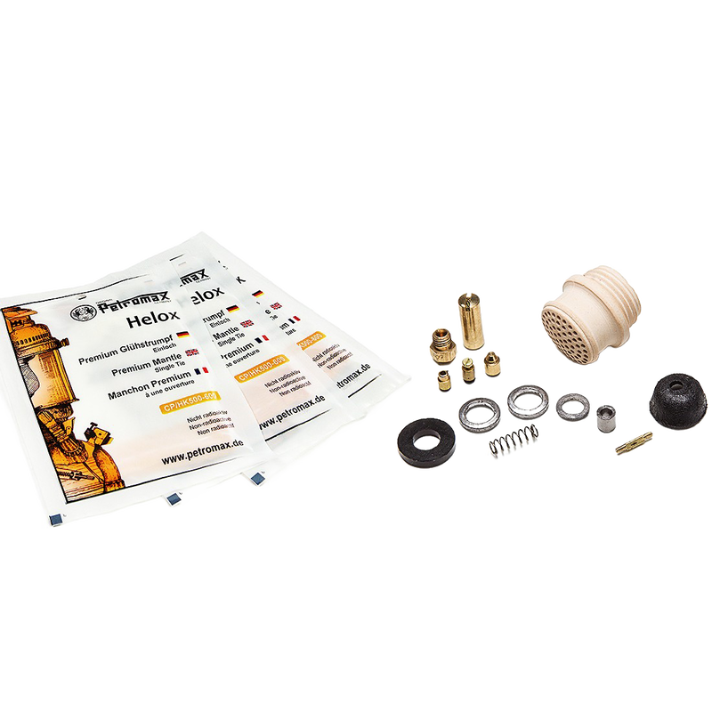 Set of replacement parts and mantles for lamp maintenance, including ceramic burner head and brass fittings, designed for reliable upkeep in Lamps & Lighting, Parts and Accessories, Other Parts, Best Sellers, and Promo Eligible collections.