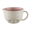 Cream-colored measuring jug with a soft pink interior, embossed with vintage lettering, designed for easy mixing and measuring in Kitchen & Food, Cookware, Baking Supplies, Food Prep, Measuring, Best Sellers, Promo Eligible collections.