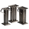 Set of three handcrafted tin molds with tubular cavities and sturdy handles, designed for creating sharp-tapered candles, ideal for Candlemaking Supplies, Lamps & Lighting, and Best Sellers collections.