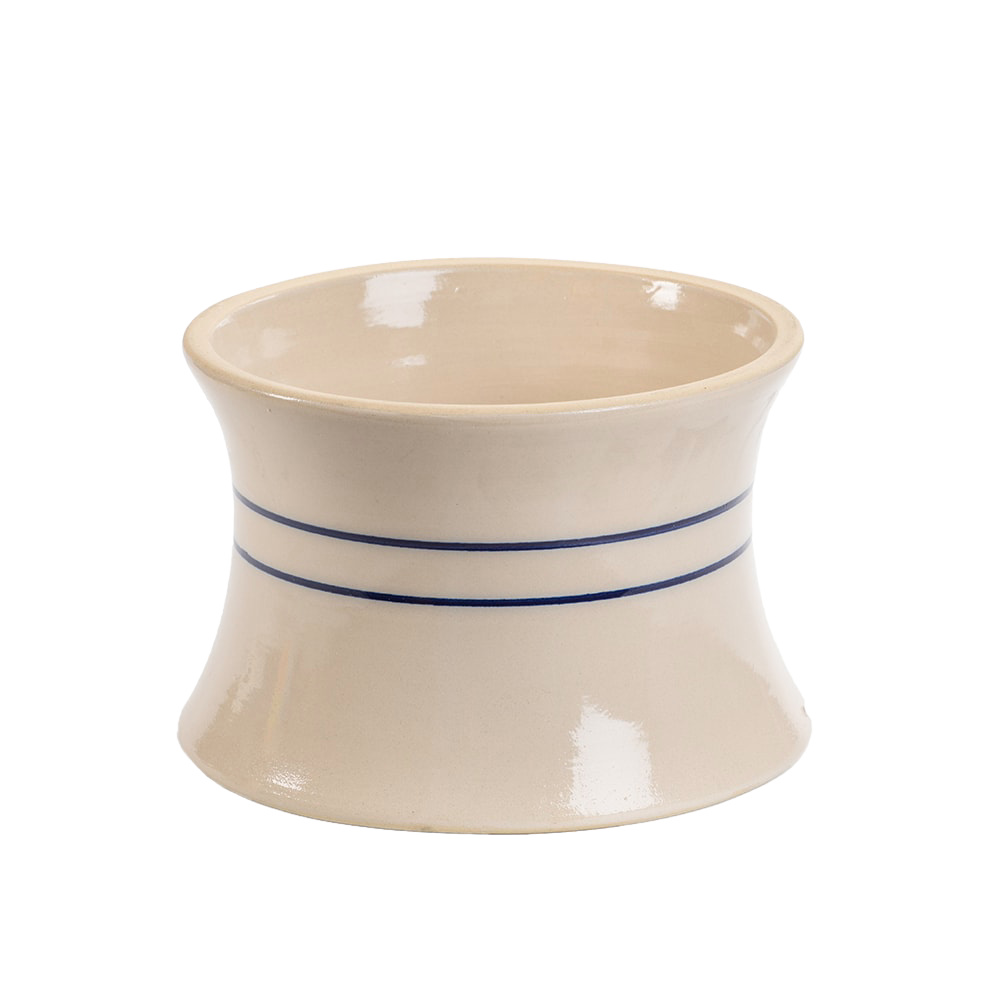 Handmade stoneware vinegar crock with a classic blue stripe design, crafted in USA, perfect for Kitchen & Food, Storage and Serving, Best Sellers, Promo Eligible collections.