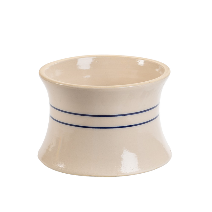 Handmade stoneware vinegar crock with a classic blue stripe design, crafted in USA, perfect for Kitchen & Food, Storage and Serving, Best Sellers, Promo Eligible collections.