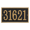 Rectangular black and gold custom address plaque featuring large, elegant numbers, handcrafted in USA, ideal for Home & Decor, Household Helpers, and Mailboxes and Address Signs collections.