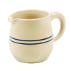 Handcrafted blue stripe stoneware creamer pitcher with a smooth finish and sturdy handle, made in the USA, perfect for Kitchen & Food, Storage and Serving, and Best Sellers collections.