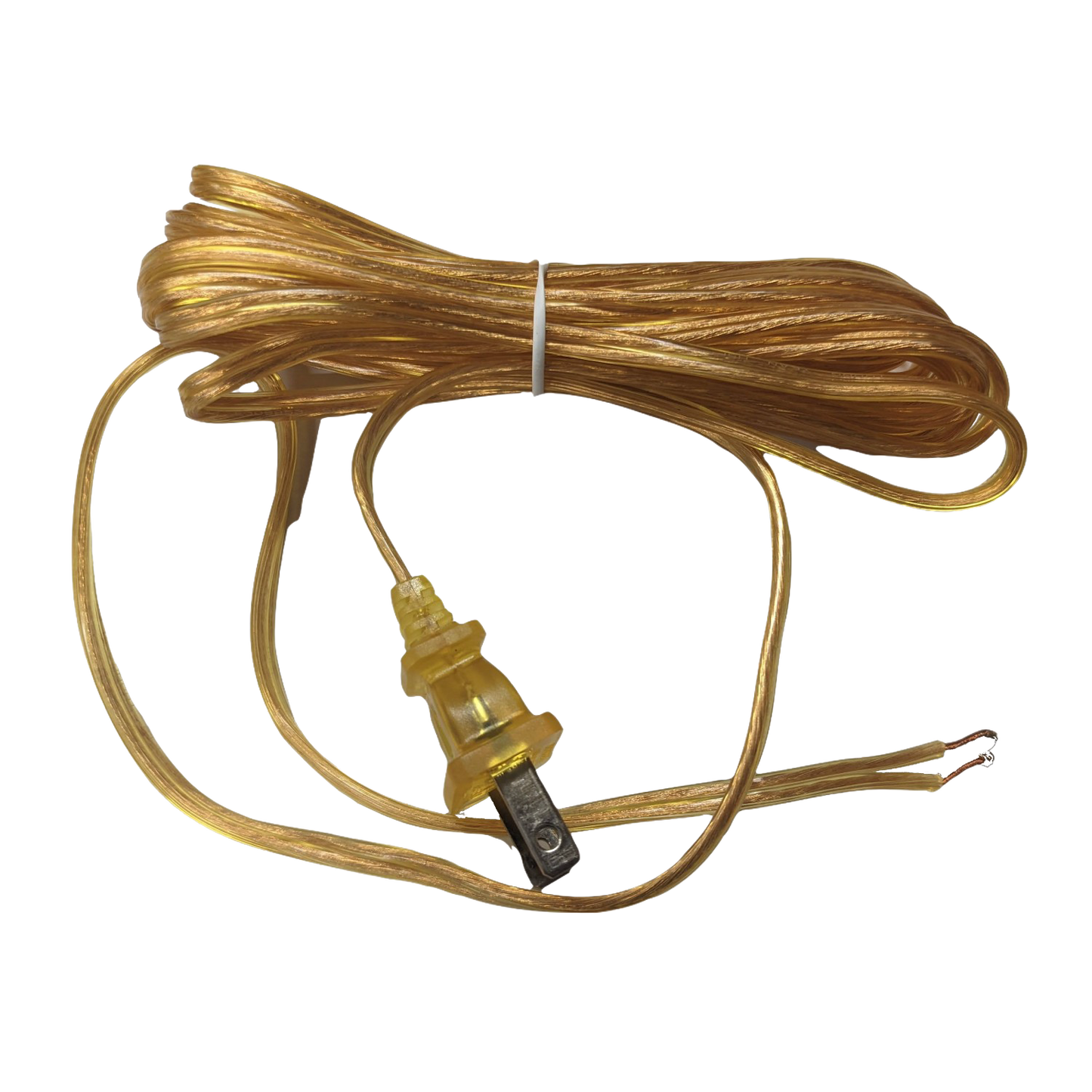 Bundle of amber electric wire with a vintage-style plug designed for lamp and lighting conversion, featured in Electric Conversion and Emergency Supplies collections.
