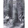 Vintage black-and-white photo of two men manually cutting down a large tree with a crosscut saw in a forest, featured on a handcrafted wood cutting how-to manual cover.