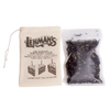 Small clear pouch of loose leaf black tea with a natural fabric drawstring bag labeled Lehman's Old Fashioned Birthday Cake tea, a handcrafted USA made product for Kitchen & Food, Beverages, Best Sellers, and Promo Eligible collections.