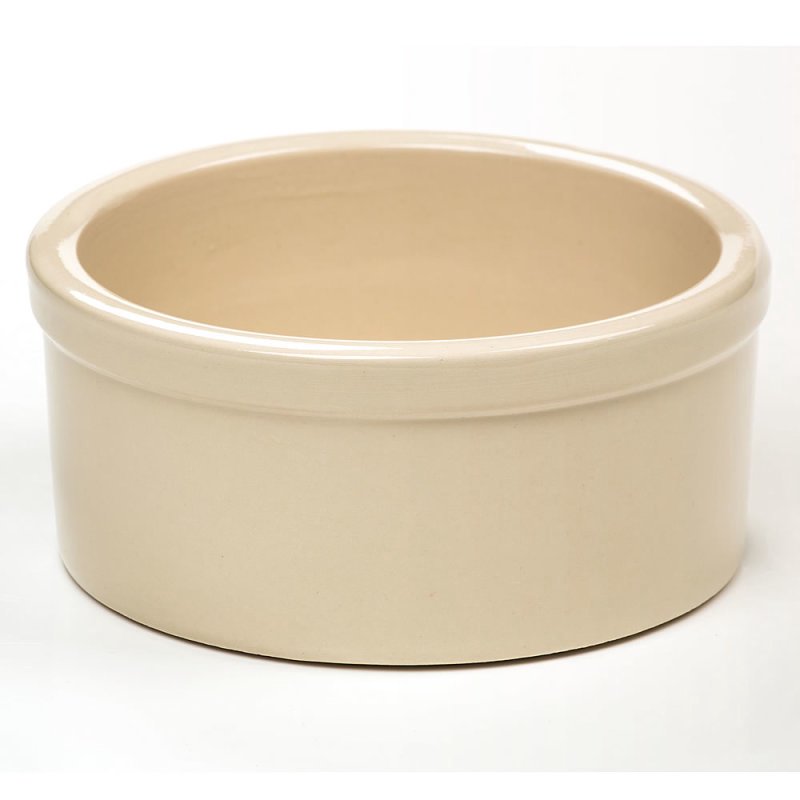Glossy lead-free glazed small stoneware pet bowl in natural color, designed to stay upright and durable, perfect for Home & Decor, Pet Supplies, USA Made, and Best Sellers collections.