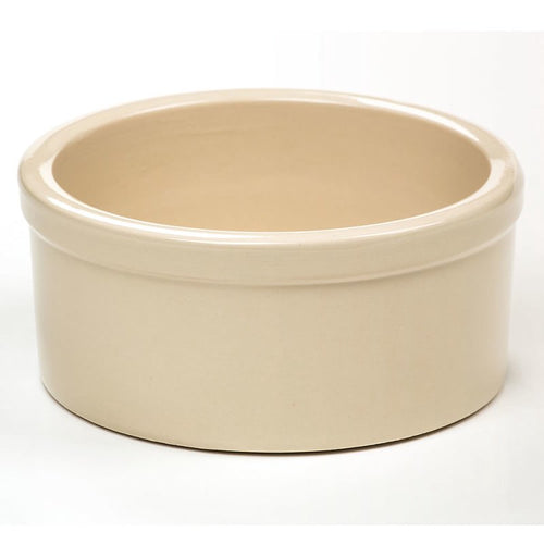 Glossy lead-free glazed small stoneware pet bowl in natural color, designed to stay upright and durable, perfect for Home & Decor, Pet Supplies, USA Made, and Best Sellers collections.