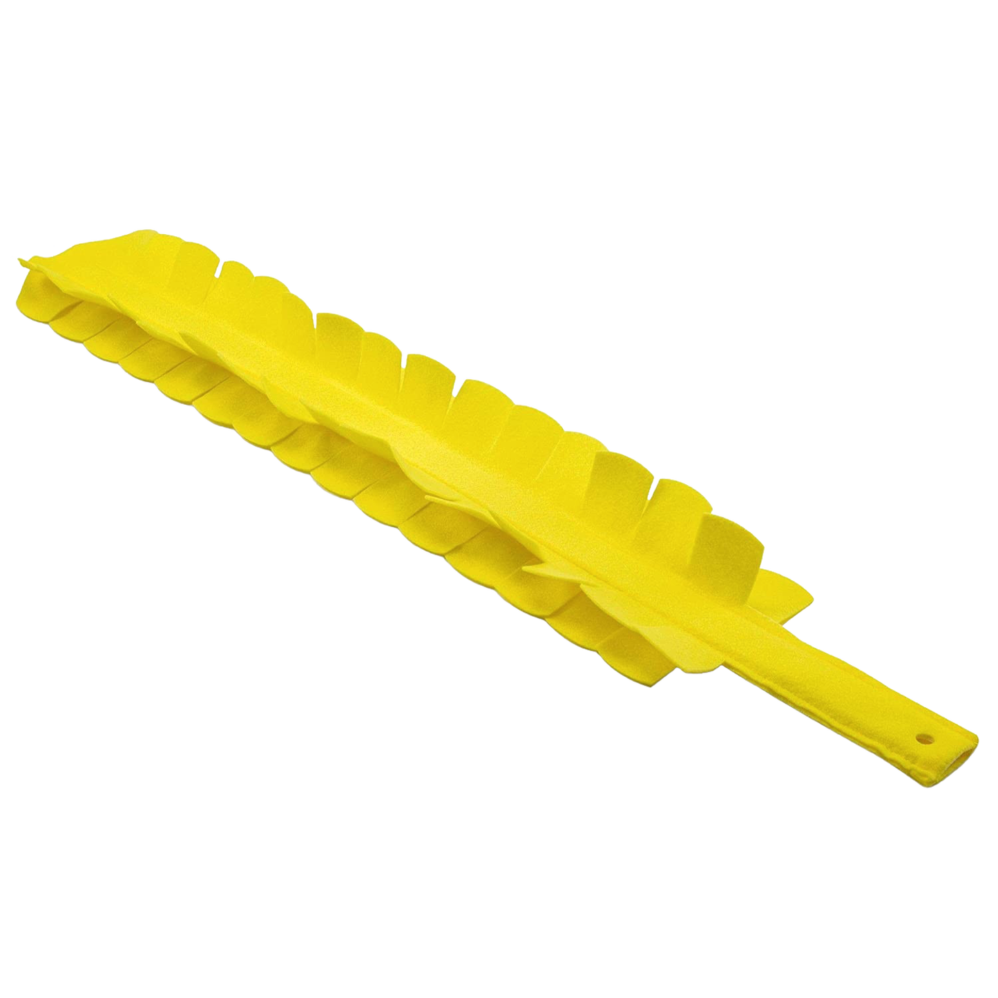 Bright yellow flexible duster with non-woven polyester cover and polypropylene body, designed to reach tight spaces like under appliances, part of Home & Decor and Household Cleaning collections.