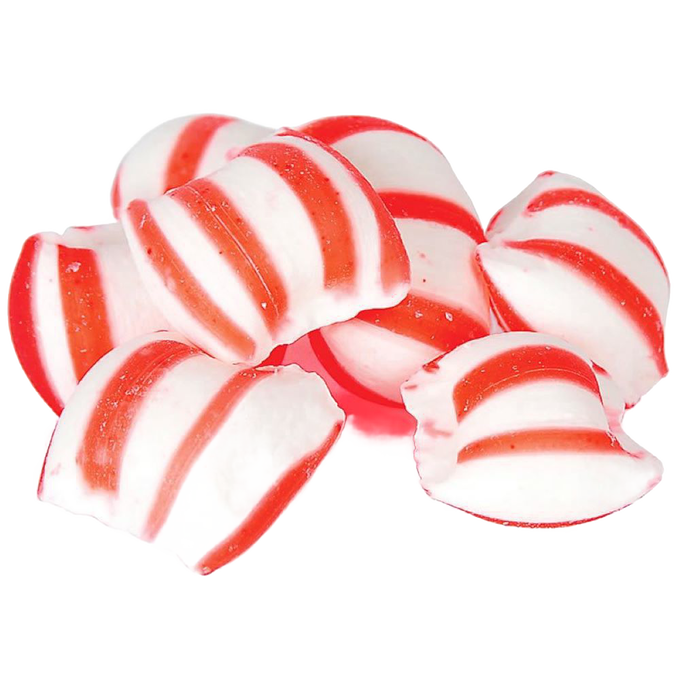 Handcrafted red and white striped sugar puffs with a light, airy texture, made in the USA, ideal for Kitchen & Food, Snacks and Sweets, USA Made, Best Sellers, and Promo Eligible collections.