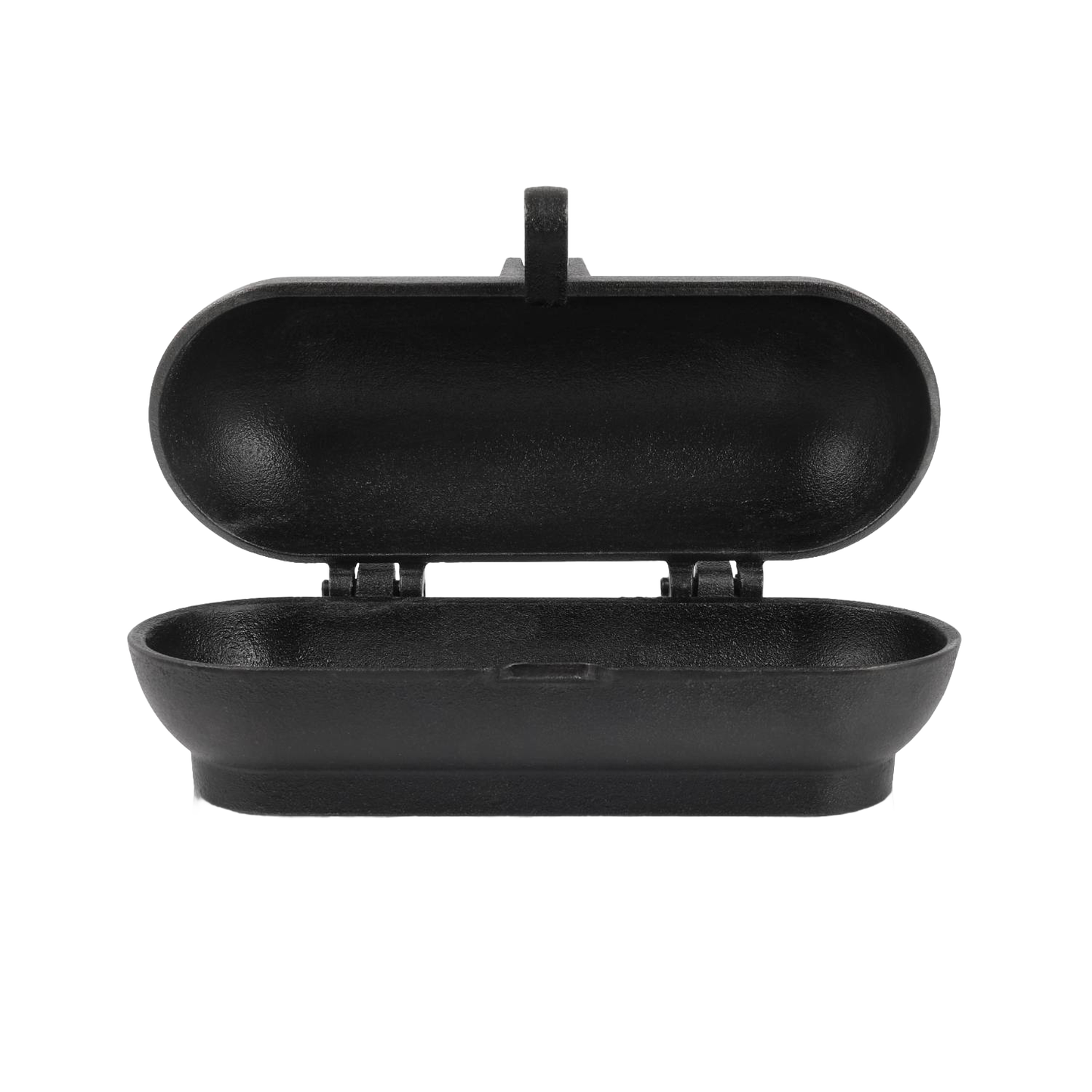 Open cast iron potato cooker with hinged lid, crafted for even heat distribution over campfires or grills, ideal for outdoor cooking in Farm, Garden & Tool, Camping, and Best Sellers collections.